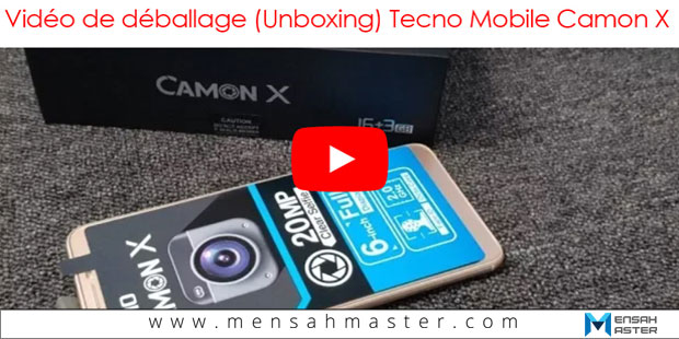 Vidéo de déballage (Unboxing) du Camon X