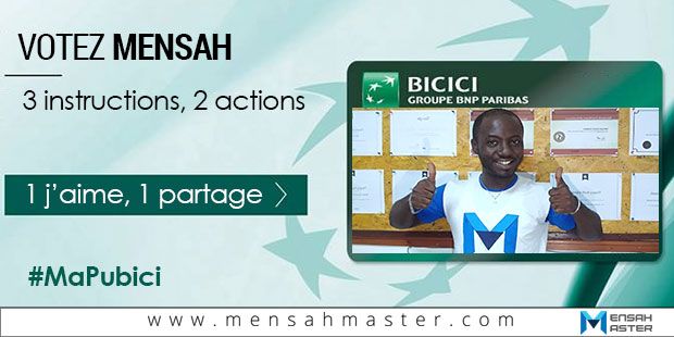 Votez Mensah, BICICI Ma pub ici
