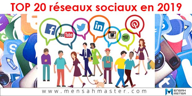 top-20 réseaux sociaux 2019 mensahmaster